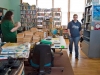 Omar Poler, Tyler Kennedy and Christina Johnson clean and organize the Red Cliff Library on April 4, 2009.