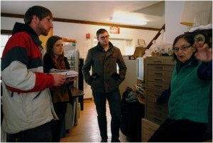 Eric, Emily, and Jordan listen to Loretta as she talks about Oneida history