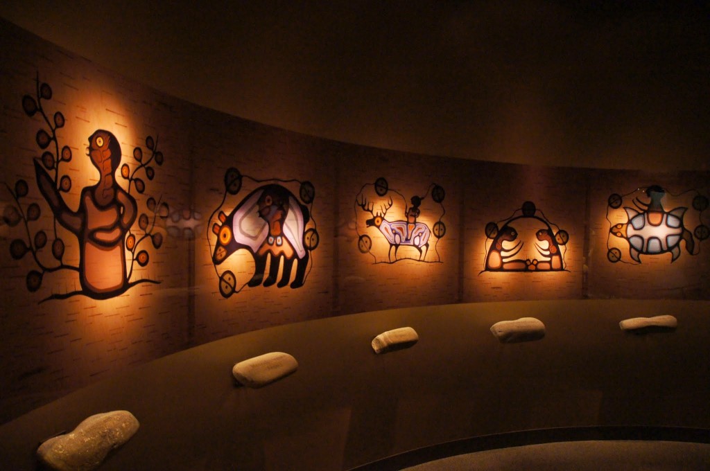 The Seven Prophecies room of the permanent exhibit at Ziibiwing