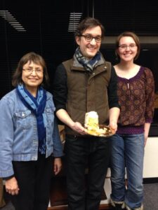 Janice, Omar, and Emily (a different Emily than this blog post writer!) the evening Omar was the TLAM "guest lecturer" on tribal archives
